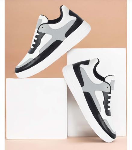 Image of Casual Low-Top Streetwear Sneakers with Embossed Sole Detail