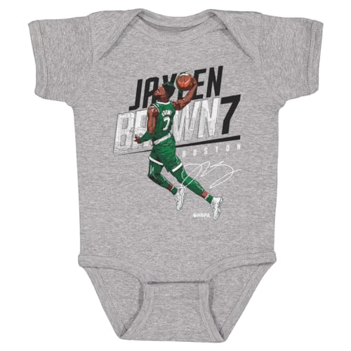 500 LEVEL Jaylen Brown Baby Infant One Piece Bodysuit (6M, Heather Gray) - Jaylen Brown Slant K WHT
