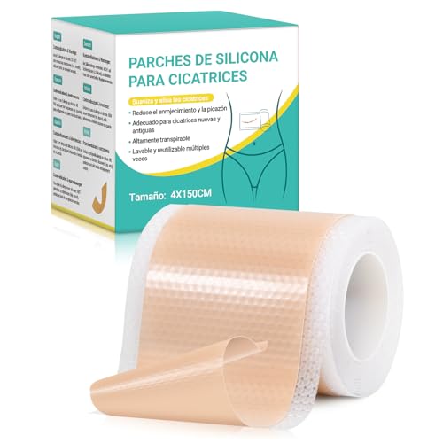 Parches Cicatrizantes de Silicona 4x150 cm - Médicos, Reutilizables - Para Cesáreas, Queloides - Transpirables e Impermeables