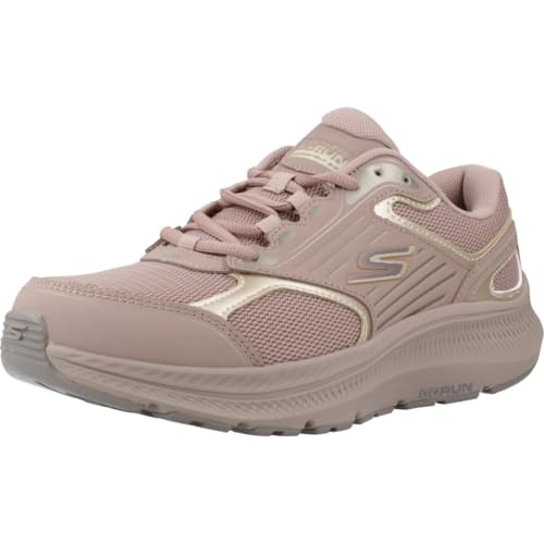 Skechers Go Run Consistent 2.0 Advantage, Zapatillas Mujer, Light Brown Leather/Gold Trim, 39 EU