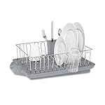 Farberware 3-Piece Large Capacity Dish Drying Rack Set with Drainboard and Utensil Holder, Rust-Resistant Kitchen Counter Dish Drainer - Image 4