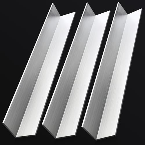 2"x2"x1/8" 6061 Aluminum Angle Bar (13 inch) for Framing, Shelving Brackets, DIY Projects - 3 Pack