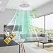 Enclosed Ceiling Fans with Lights and Remote, 10 Inch Mini Bladeless Ceiling Fan with Light, Family Summer Gift, for Kitchen/Bathroom/Garage/Pantry/Tool Room/Store Room/Closet/Laundry Room