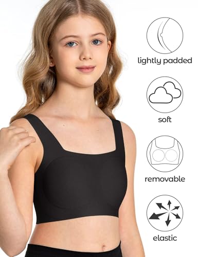 Deyllo Training Bra Removable Padded Bralette Seamless Wireless Comfortable Breathable Bra for 11 to 17 Year Old Teenagers3