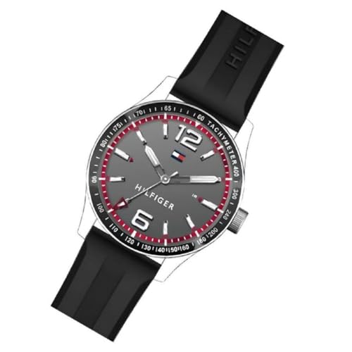 Image of Tommy Hilfiger Quartz Grey Dial Silicone Strap Watch for Men