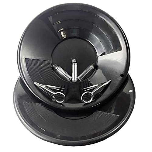 ASR Outdoor 7pc Black Dual Riffle Gold Pan Prospecting Tools Gold Panning Kit