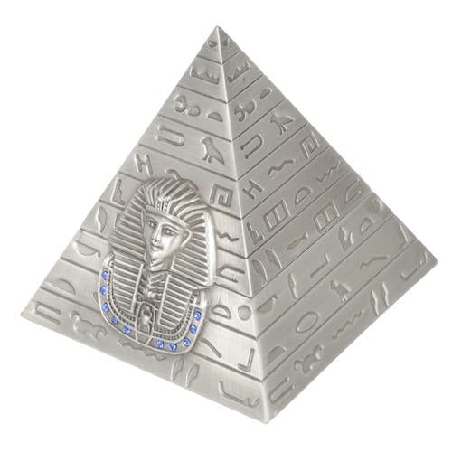 WEKADRIN Ägyptische Pyramide Schmuckbox Silberfarbene Metall...
