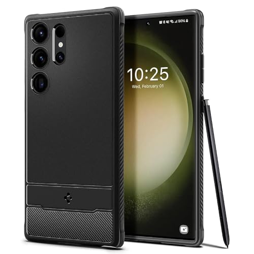 Image of Spigen Rugged Armor Designed for Galaxy S23 Ultra Case (2023) [Military-Grade Protection] - Matte Black