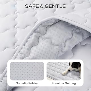 luciphia Tappetino Refrigerante Cane e Gatti,Tappeto per Cani,Cuscino Rinfrescante Estivo,Cuccia Lavabile per Cani,Coperta Rinfrescante per Cani di Taglia Grande,Media e Piccola Grigio 51 * 77cm