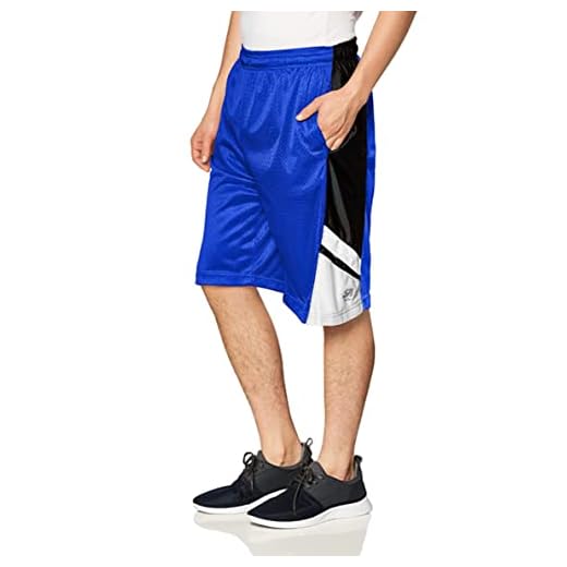 Southpole Men's Basic Basketball Mesh Shorts, Royal, Large