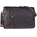 Produktbild STILORD 'Maximus' XXL Ledertasche riesige Umhängetasche Unitasche 17 18 19 21 Zoll Laptop Aktentasche Bürotasche Büffel Leder, Farbe:matt - Dunkelbraun
