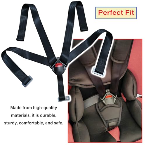Image of Universal 5 Point Seat Chest Harness with Locking Buckle Adjustable Straps Replacement Part for Highchair Stroller Pushchair