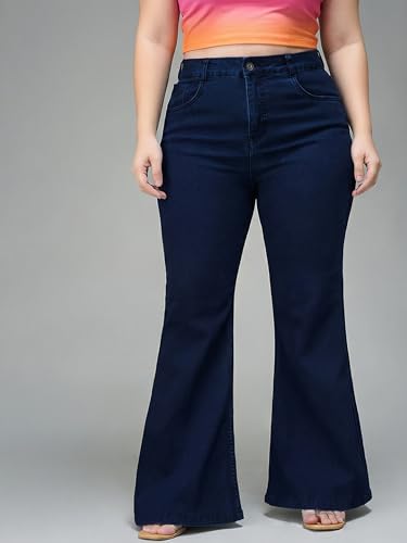 Image of Miss Chase A+ Women's Bootcut High Rise Regular Length Stretchable Denim Jeans