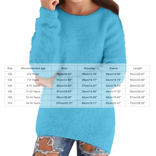 Girls Fall Sweaters Long Sleeve Round Neck Solid Pullovers Casual Loose Lightweight Winter Cozy Tops3