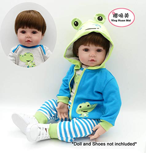 WAWA-HAOKEAI Reborn Baby Dolls Clothes for 22-24 inch Handmade Doll Clothes fit for Toddler Dolls Matching Clothing 3 Piece Sets
