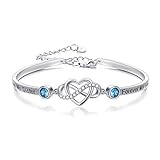 Sister Bracelet Sterling Silver Always My Sister Forever My Friend Infinity Love Heart Adjustable Bangle Bracelet Inspirational Jewelry Gifts for Sister Best Friend on Birthday Graduation