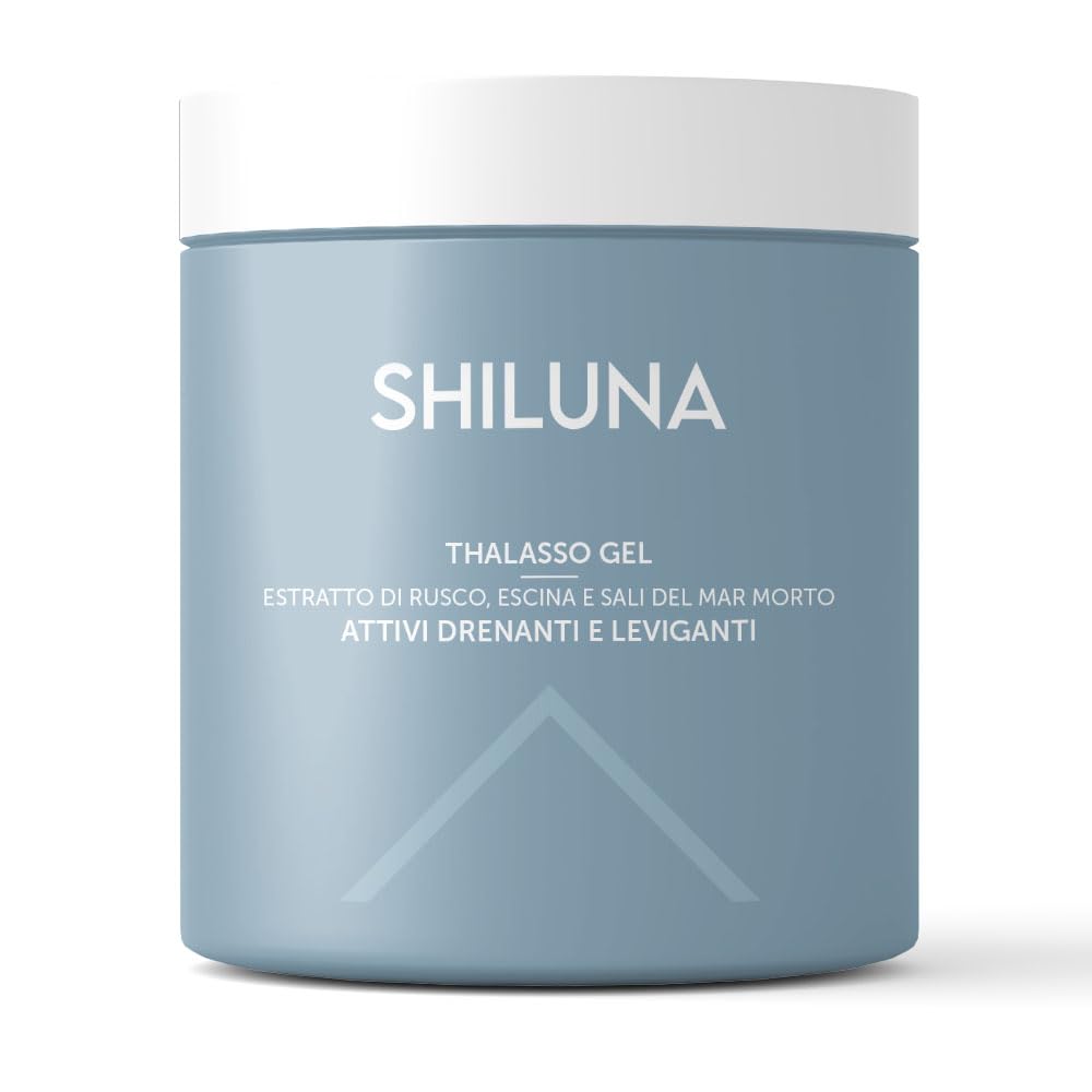 Shiluna Thalasso Gel con Sali del Mar Morto 1000 ml – Gel Corpo Drenante e Levigante con Estratti di Rusco, Tarassaco ed Escina – Trattamento Professionale Contro la Ritenzione Idrica – Made in Italy