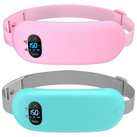 Portable Heating Pad for Cramps, Upgrade Cordless Electric Period Fast Heating Pad for Back Pain Relief Menstrual Belt 6 Heat 6 Massage Modes Gifts for Women Girls Her Girlfriend Cover