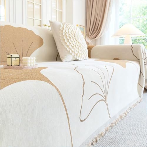 Nnamiiko ソファカバー マルチカバー 北欧風 おしゃれ ソファーカバー 1人 2人掛け 3人掛け 肘付き 犬猫対策 爪とぎ防止 かけるだけ マルチカバー ベッドカバー 長方形 大判 フリンジ付き ソファーベッド ブランケット 保護カバー 高密度シェ