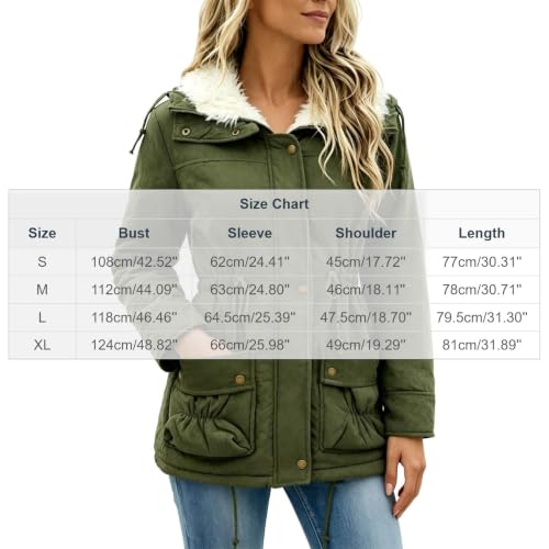 Womens Parka Witner Coats Trendy Winter Warm Fleece Lined Lapel Jackets - image 5