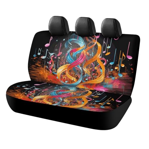Housse de siège de voiture pour chien avec motifs notes de musique colorées pour SUV