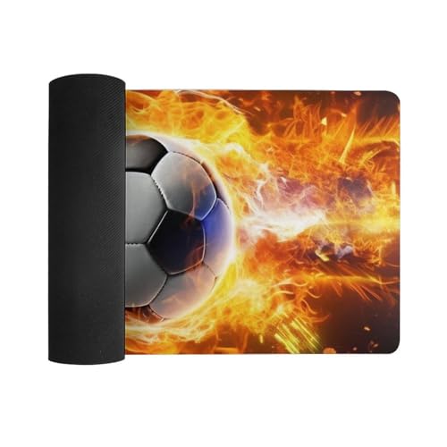 Burning Soccer Ball Desk Pad protector grande de escritorio miniatura 3
