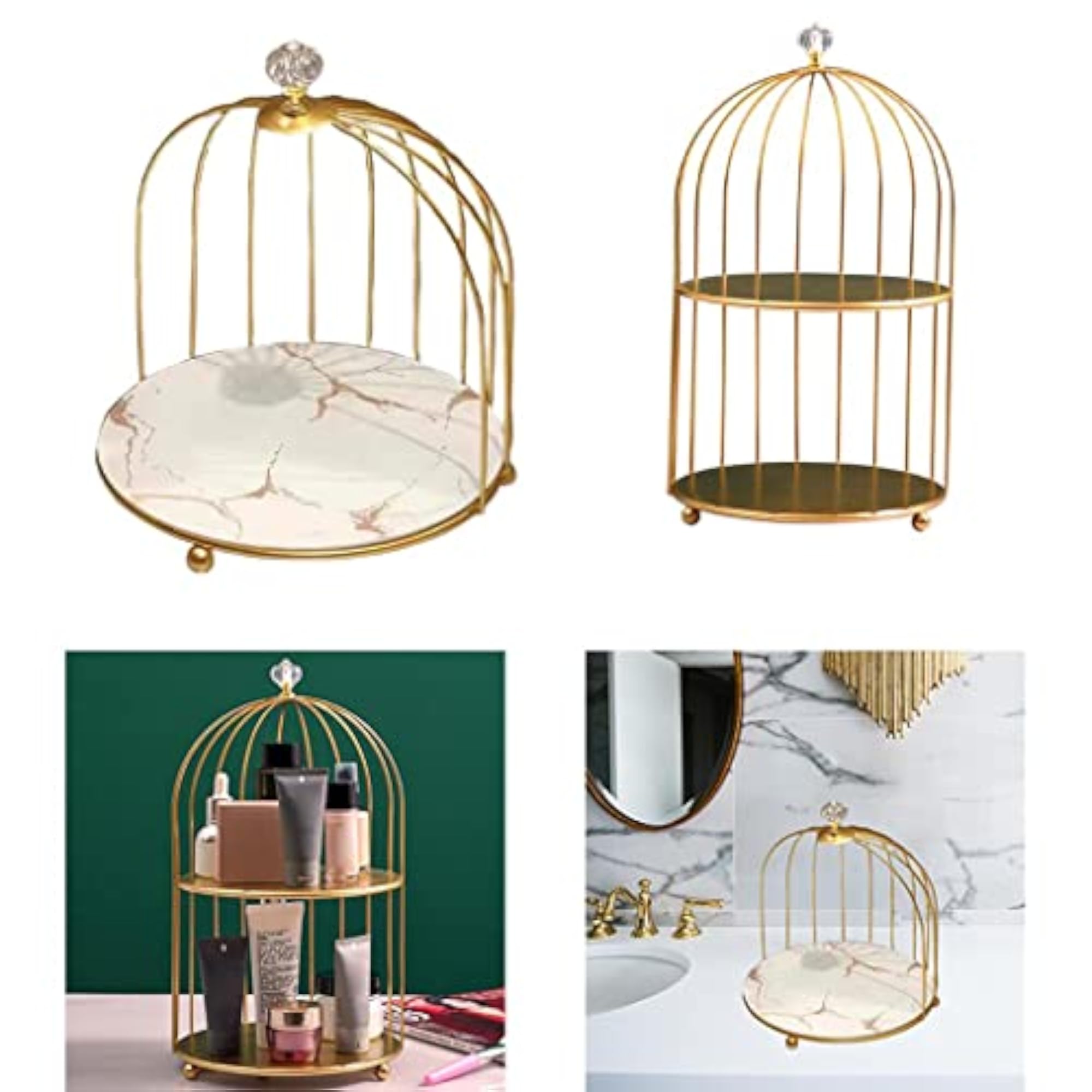Bird Cage Desktop Perfume Organizer, 1 and 2 Tiers