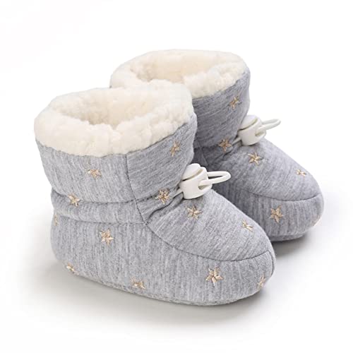 Toddler Fuzzy Lined Boots Size 12 Baby Girls Light House Short Booties Newborn Funny Furry Winter Warm Cozy Shoes2