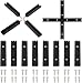 Iverntech 16 Stück Schwarz T-Schienen-Kreuzungs-Set mit Holzschrauben, T-Track Kreuzschlitzteile Aluminium Eloxiert für Tischsäge, Router, Tisch