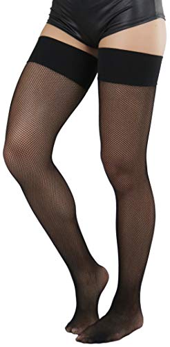 Image of ToBeInStyle Womens Classic and Chic Micro Mesh Net Thigh High Stockings