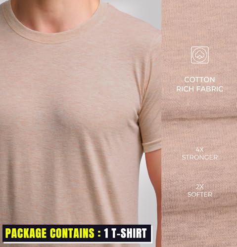 Image of Sleepynuts Men's Regular Fit Round Neck Half Sleeves Solid Casual Wear T-Shirt