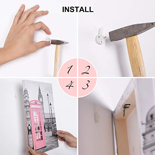 Wuxianghong Eiffel Tower Wall Decor Girls Pink Theme Room, Paris Wall Art Princess Girl Flowers Bedroom Decor,Canvas Art Framed Posters Paintings #TOP6