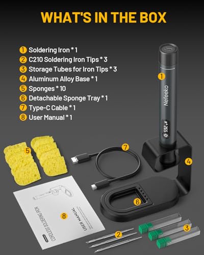 Nefeeko Cordless Soldering Iron Kit, Rechargeable Soldering Iron with Stand, 7s Fast Heating - image 9