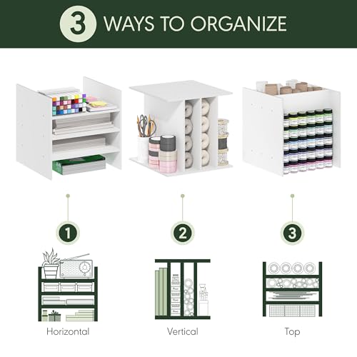 Image of Furinno Cubicle 3-Shelf Cube Insert, Cube Organizer, Plain White | Shelf Dividers, Fits into Furinno Extra Thick Cubes, for Organizers and Storage (Does not fit IKEA Kallax Shelving)