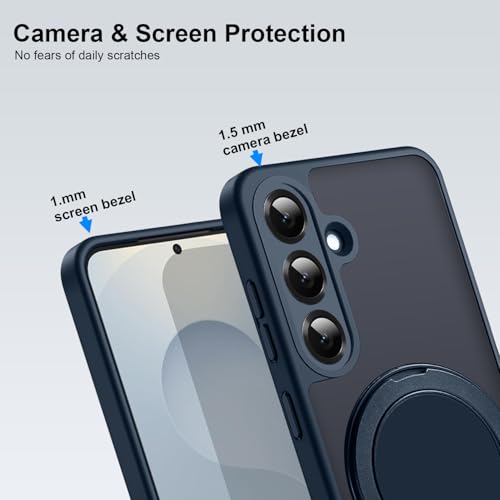 Image of KARWAN Tough Shockproof Armor Back Case Cover Compatible with Samsung Galaxy A36 with 360 Degree Rotation Magnetic Attraction Ring Holder Heavy Duty Rugged Case with Magnetic MagEase Wireless Charging