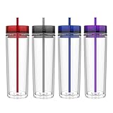 Maars Classic Insulated Skinny Tumblers 16 oz. | Double Wall Acrylic | 4 pack