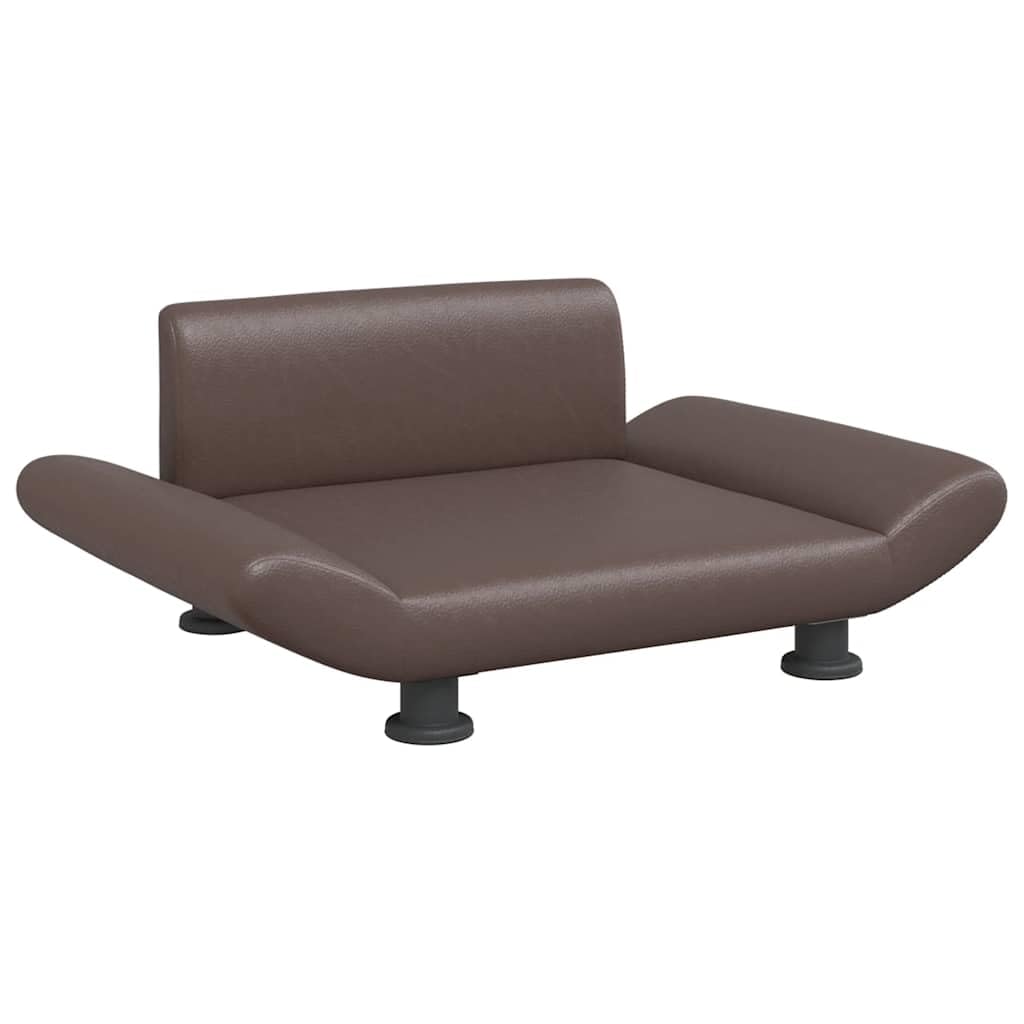 vidaXL Cama para Perros de Cuero sintético marrón 70x45x28 cm, sofá para Perros, Cama para Cachorros, Asiento para Perros, sofá para Mascota