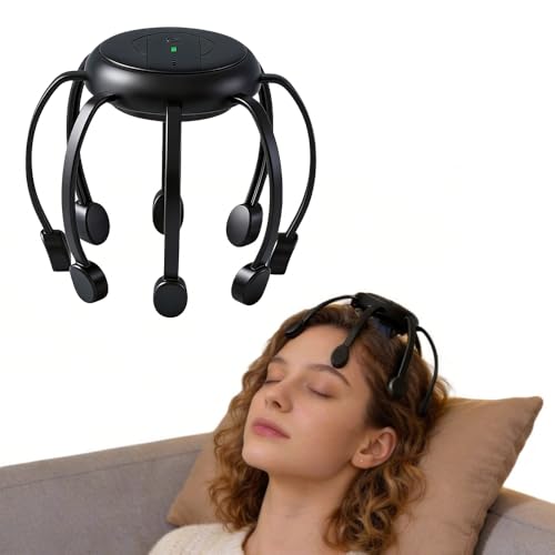 Intelligent Octopus Head Massager SGZIOO Electric Scalp Massager with 5 Modes 20 Massage Heads 360 All-Round Head Massager Scalp Electric Rechargeable Cordless Hair Massager Scalp For Stress Relax