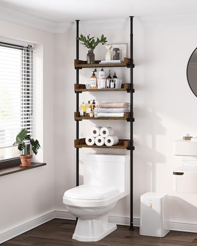 ALLZONE Bathroom Organizer, Over The Toilet Storage, 4-Tier Adjus...