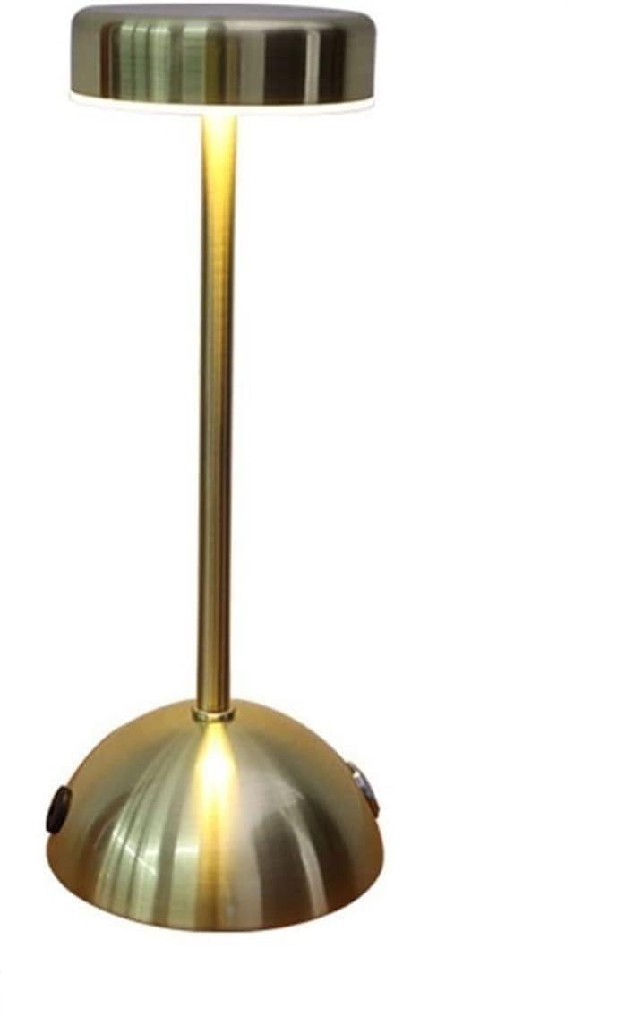 DFAEEKIYO Rechargeable LED Table Lamp Retro European Decorative Atmosphere Restaurant Cafe Night Bedside Copper USB Charging