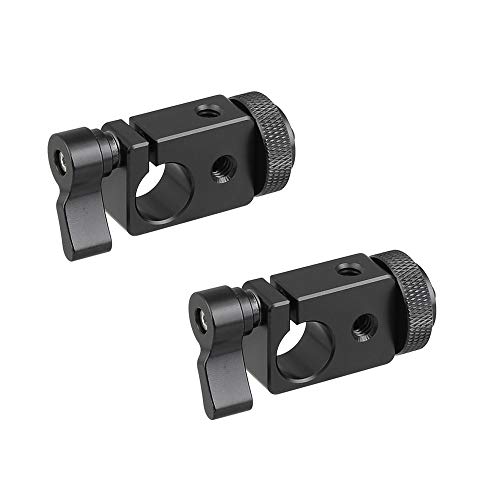 Image of CAMVATE 15mm Single Rod Clamp Adapter with Black Thumbscrew Locking Knob