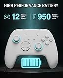 PALPOW Switch 2 Pro Controller, Wireless Switch Controller Compatible with Switch 2/OLED/Lite, Firefly LED Bluetooth Gamepad with Hall Effect/7 RGB Colors/Back Buttons/Turbo/Motion Control - White - Image 4