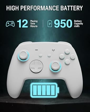 FUNLAB Switch Pro Controller Wireless White Compatible with Nintendo Switch 2/OLED/Lite, and Slim Case for Nintendo Switch 2 2025