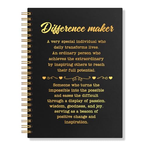 Carnet de notes à spirale vierge Difference Maker, 160 pages pour chef et patron