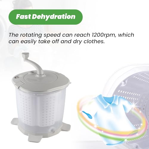 Handslinger Wasmachine Draagbare Niet-elektrische Handmatige Kledingwasmachine Mini-wasmachine Energiebesparing Voor Slaapzaal Appartement Camping Grijs - Afbeelding 5