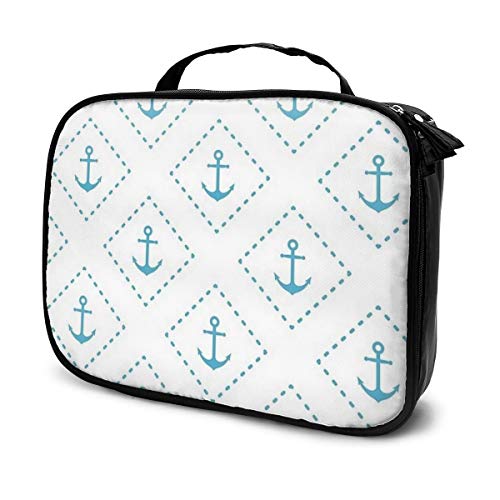 Preisvergleich Produktbild Kosmetiktasche mit blauem Anker, Aufbewahrungstasche, tragbar, multifunktional, geeignet für Sport, Fitnessstudio, Yoga, Strand, Baden