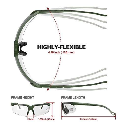 Image of xaegistac Shooting Glasses with Case-Safety Glasses Anti Fog | Z87.1 Certificated Impact Resistance Safety Glasses for Hunting Shooting Sports