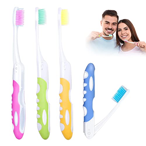 Cepillo de Dientes de Viaje Plegable,Cepillos de Dientes Suaves Portátiles,4PCS Cepillos de Dientes de Viaje Plegables,Suave Portátil Cepillo de Dientes de Camping,Cepillo de Dientes Plegable Portátil