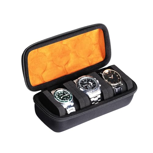 AUKURAの腕時計ケース。旅行や収納に。, ブラック, 3 slots, アンティーク