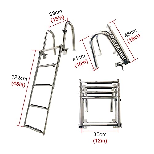 Escalera telescópica de 4 peldaños para piscina con barandal miniatura 4